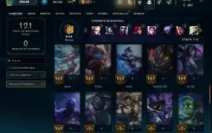 Unranked com 50 Champs e 21 Skins ( MID / JG / TOP )