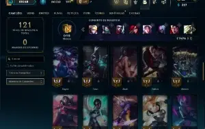 Unranked com 50 Champs e 21 Skins ( MID / JG / TOP )