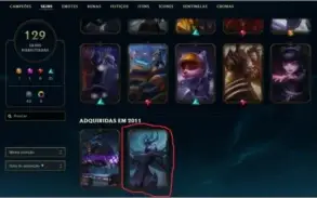 Conta rara do lol, Icones raros, sentinela rara e skin.