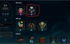 Conta rara do lol, Icones raros, sentinela rara e skin.