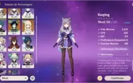 Genshin impact Keqing + venti + jean e arma 5☆