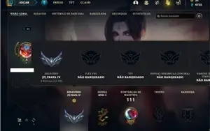 Conta prata 4 com 25 Champs e 4 Skins + 2 Fragmentos de skin