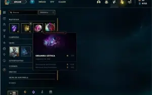 Conta prata 4 com 25 Champs e 4 Skins + 2 Fragmentos de skin