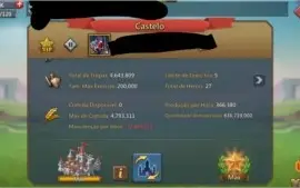Conta t4 200m de poder 4.6m tropas e tomos(vide descrição)