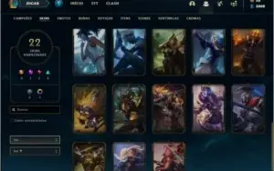 Conta platina 4 barata com 22 skins e 56 champs