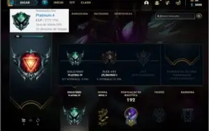 Conta platina 4 barata com 22 skins e 56 champs