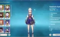 AR51 Ayaka Hutao Child e Qiqi +Estrela Invernal, Harpa Cel..