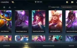 Conta Wild Rift Platina 1 com skins star guardian