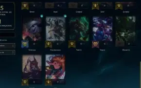 Conta lol Unranked MMR Ouro, Skins Lendárias (negociavel)