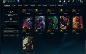 Conta ouro 4 (ex platina), com 11 skins e 31 champs