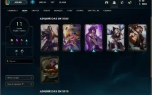 Conta ouro 4 (ex platina), com 11 skins e 31 champs