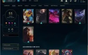 CONTA GOLD 1 55 SKINS 10 CROMAS 72 CAMPEÕES