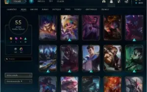 CONTA GOLD 1 55 SKINS 10 CROMAS 72 CAMPEÕES