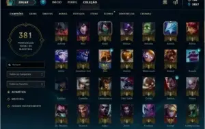 Conta League of Legends 127 campeões 69 skins Platina 3