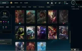 CONTA LOL LVL 119 PLATINA 4, 72 CHAMPS, 34 SKINS