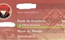 Conta AR 48 3 Personagens 5 estrelas c/ C2 Keqing