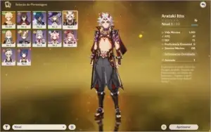 Genshin Impact conta Arataki Itto+jean AR10