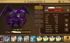 Reroll Summoners War lvl10 com Chimera DARK - Zeratu