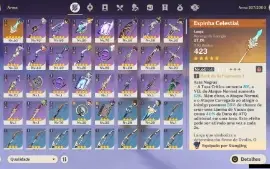 Genshin Impact - Ar52 , 7 Personagens T5 + 1 Arma T5
