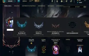 Prata 4 com 150 Champs e 130 Skins ( SUP / MID )