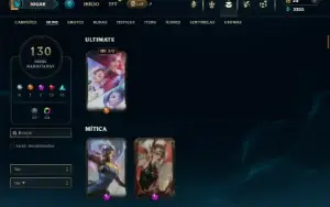Prata 4 com 150 Champs e 130 Skins ( SUP / MID )