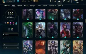 Prata 4 com 150 Champs e 130 Skins ( SUP / MID )