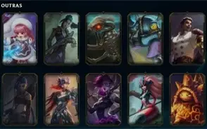 Ouro IV, 91 Campeões, 32 Skins, 3 Lendárias e 13 Épicas
