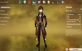 Conta genshin impact AR-07 Zhongli diluc Qiqi