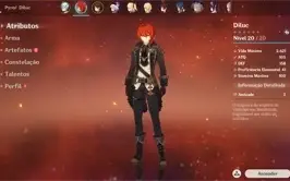 Conta genshin impact AR-07 Zhongli diluc Qiqi