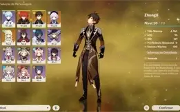 Conta genshin impact AR-07 Zhongli diluc Qiqi