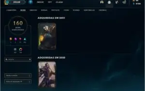 Conta league of legends lvl 530 , 160 skins