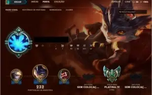 CONTA PLATINA IV, 95 CAMPEÕES E 57 SKINS