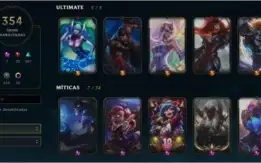 LVL 52 POSSUI 354 SKINS PEQUENAS LENDAS (TFT) E MAIS!