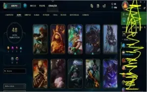 Conta League of Legends bastante skin