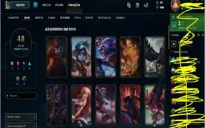Conta League of Legends bastante skin