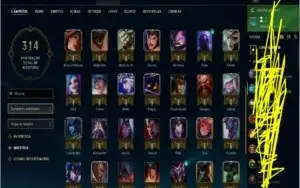 Conta League of Legends bastante skin