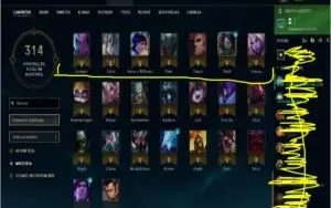 Conta League of Legends bastante skin