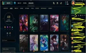 Conta League of Legends bastante skin