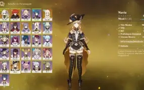 Conta Genshin Impact - Navia + Nahida + Diluc + Keqing
