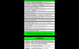 Pack Premium De Ferramentas Virtuais + Bonús Robo Extrator D