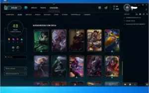 Conta Legue of Legends com 112 Campeões e 48 Skins