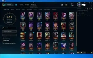Conta Legue of Legends com 112 Campeões e 48 Skins
