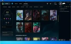 Conta Legue of Legends com 112 Campeões e 48 Skins