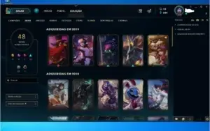Conta Legue of Legends com 112 Campeões e 48 Skins