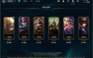 League of Legends GOLD I (SOLOQ) COM MUITAS SKINS E RECURSOS