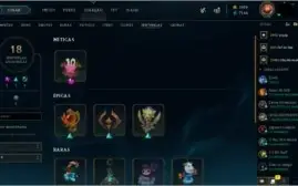 Diamante IV, único dono, lvl 170+ de 100 skins, todos champs