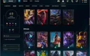 Conta Prata 4 com 105 Champs e 62 Skins + 2200 RP
