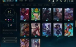 Conta Prata 4 com 105 Champs e 62 Skins + 2200 RP