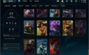 Conta Prata 4 com 105 Champs e 62 Skins + 2200 RP