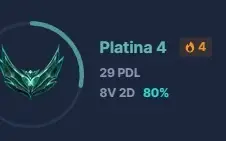 Conta LoL Platina 4 - 80% Winrate